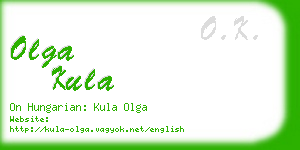 olga kula business card